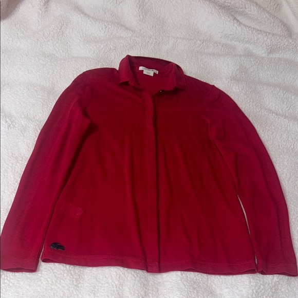 Lacoste Red Long Sleeve Hoodie Sweatshirt - Picture 1 of 10